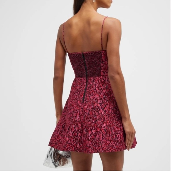 NWT Alice + Olivia Jamila Spaghetti Strap Tiered Mini Dress 14 - Picture 3 of 10